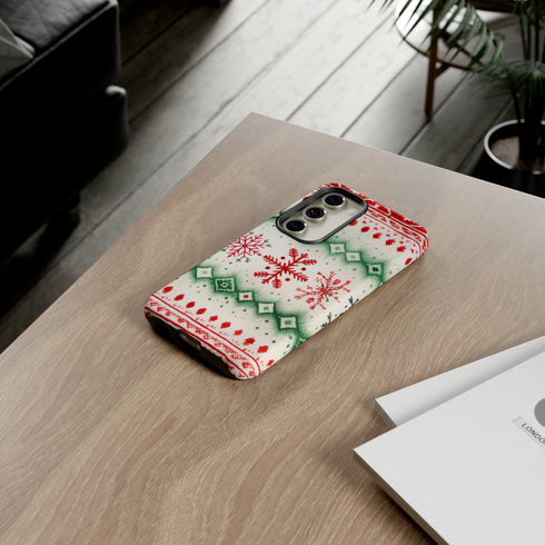 Icelandic Watercolor inspired by Christmas Sweaters - Impact Resistant Phone Case
